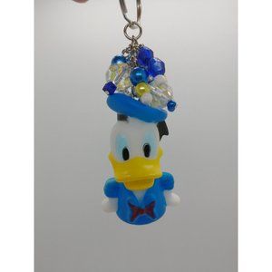 Donald Duck Disney Mini Figure Purse Charm Keychain Handmade OOAK Silver Upcycle